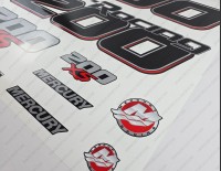 Mercury Racing 200XS Optimax DFI 2016-2017 Outboard Decal Kit